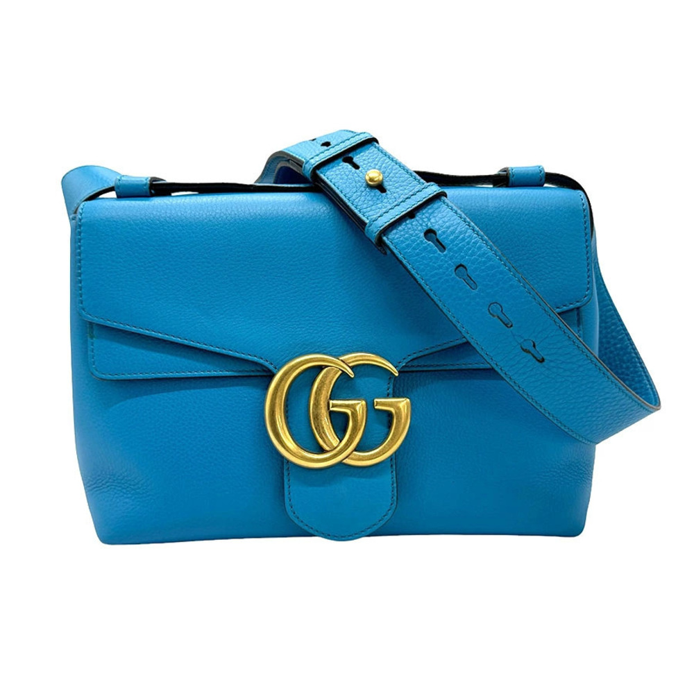 Gucci GG Marmont Leather Shoulder Bag Blue